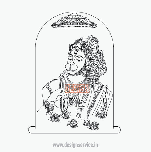 Engraving Design Lord Hanuman