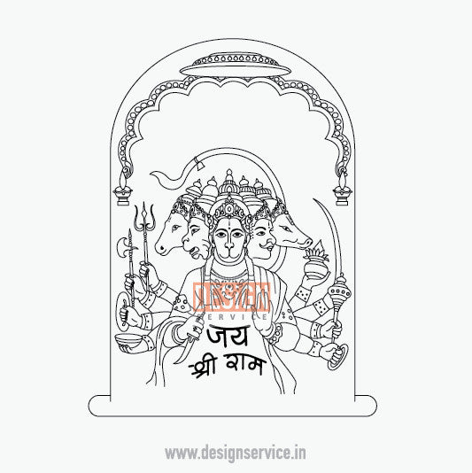 Engraving Design Panchmukhi Hanuman