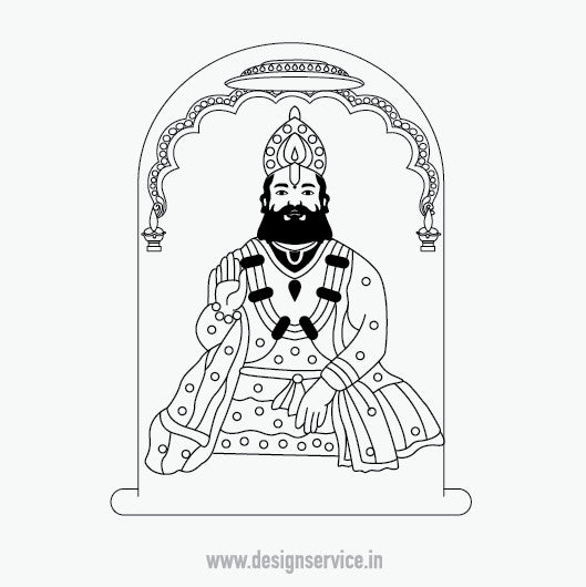 Engraving Design Ramdev Pir (Gogaji)