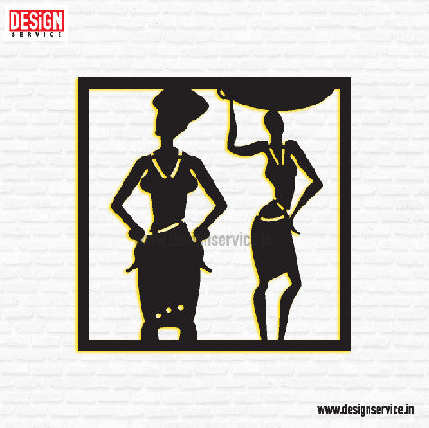 Laser Cutting Design African Woman Wall Art