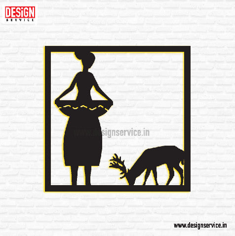 Laser Cutting Design African Woman Wall Art