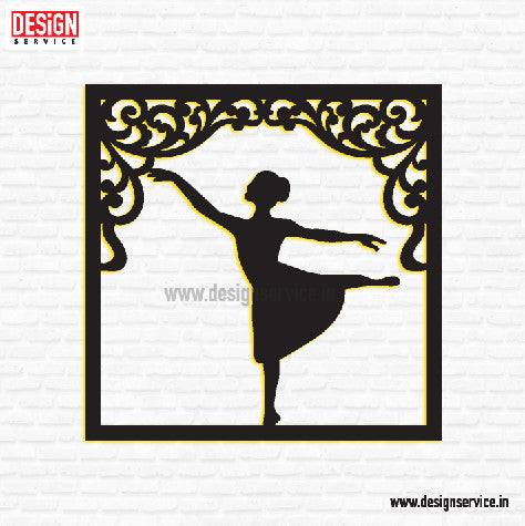 Laser Cutting Design Dancing Girl Wall Art