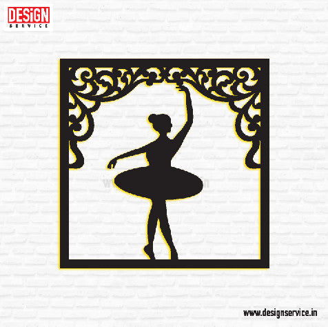 Laser Cutting Design Dancing Girl Wall Art