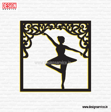 Laser Cutting Design Dancing Girl Wall Art