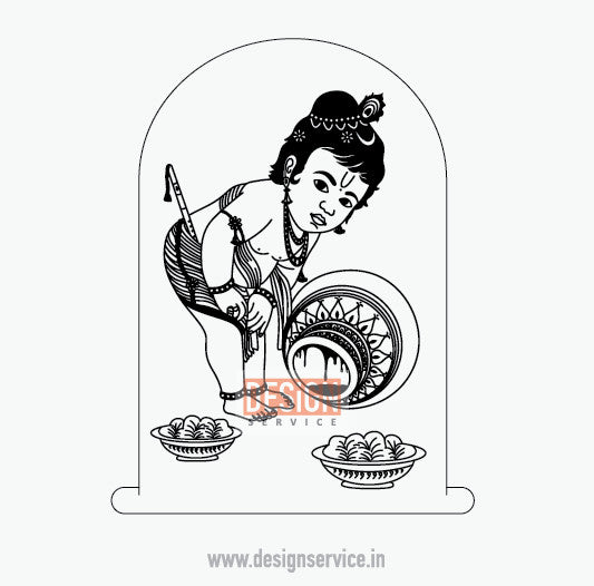 Engraving Design Laddu Gopal Krishna