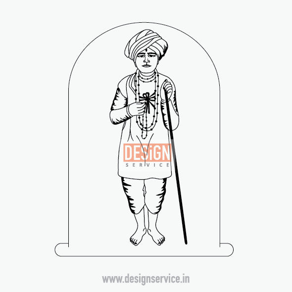 Engraving Design Jalaram Bapa (Virpur)