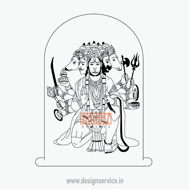 Engraving Design Panchmukhi Hanuman