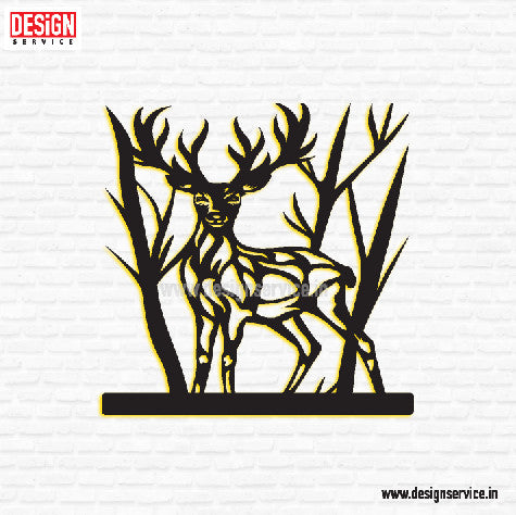 Laser Cutting Design Deer Wall Art