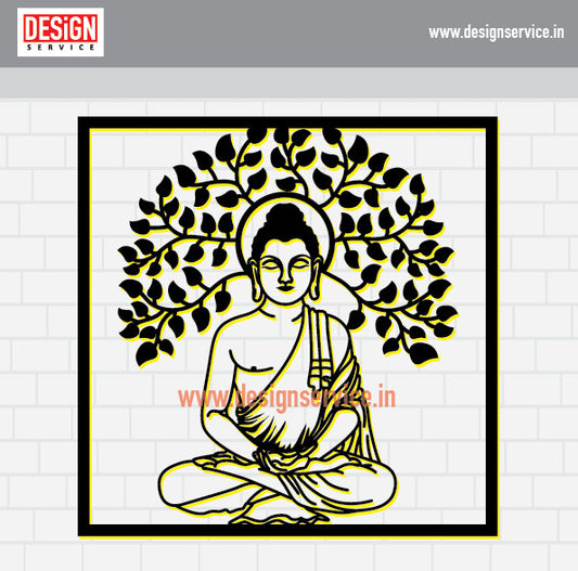 Laser Cutting Design Buddha Bhagwan