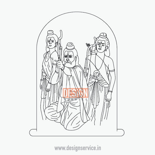 Engraving Design Rishi Valmiki Ram & Laxman