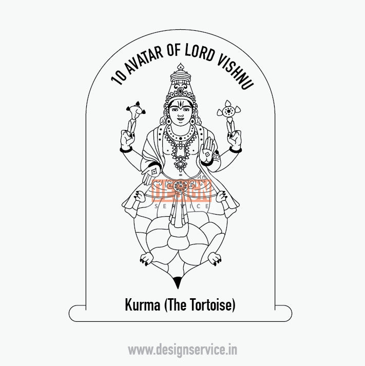 Engraving Design Kurma - 10 Vishnu Avatar