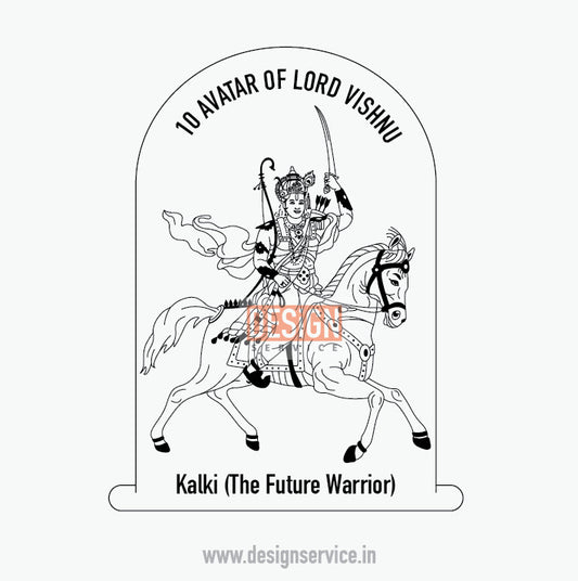 Engraving Design Kalki - 10 Vishnu Avatar