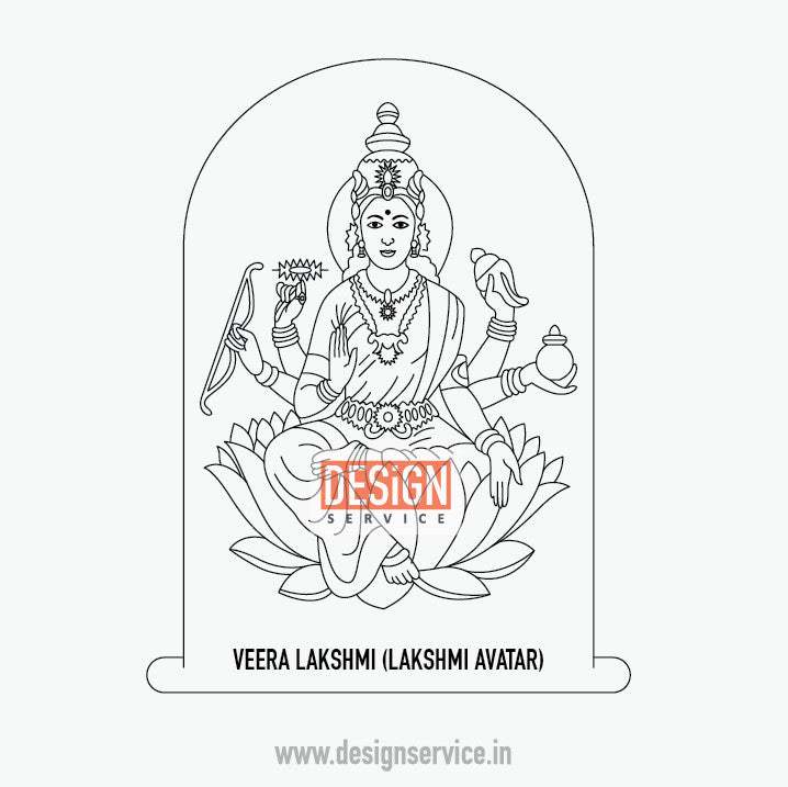 Engraving Design Veera Lakshmi (Lakshmi Avatar) Ashtalakshmi