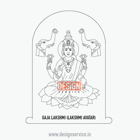 Engraving Design Gaja Lakshmi (Lakshmi Avatar) Ashtalakshmi