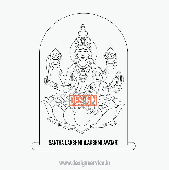 Engraving Design Santha Lakshmi (Lakshmi Avatar) Ashtalakshmi