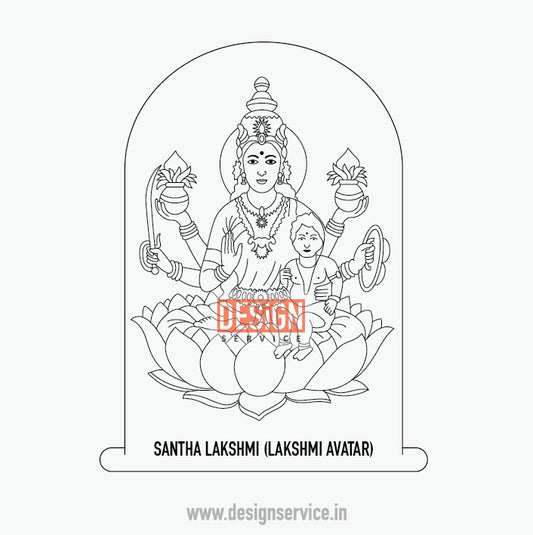 Engraving Design Santha Lakshmi (Lakshmi Avatar) Ashtalakshmi