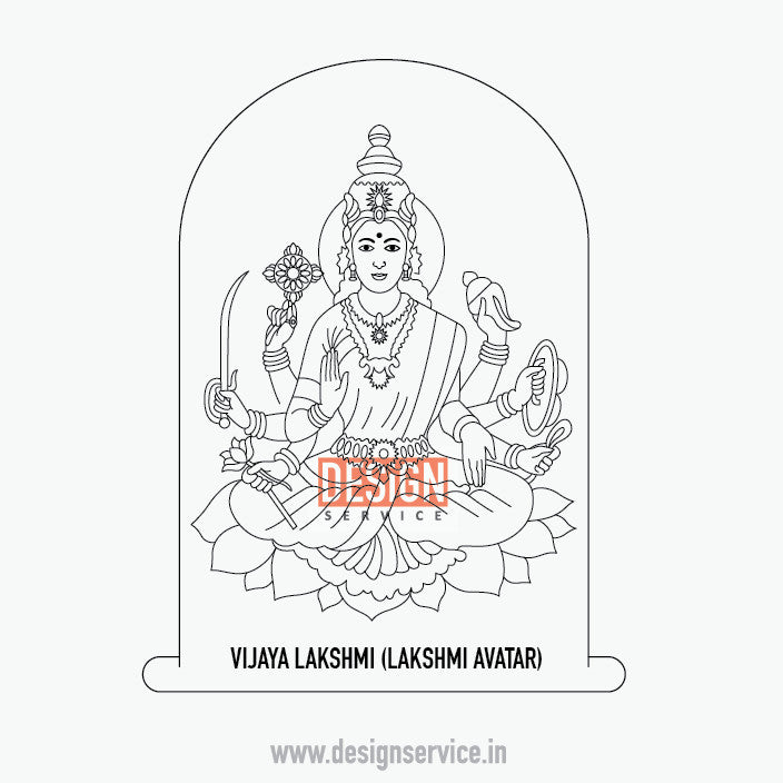 Engraving Design Vijaya Lakshmi (Lakshmi Avatar) Ashtalakshmi