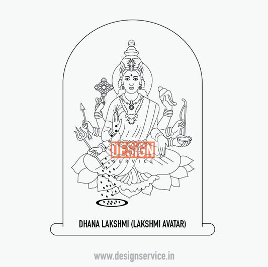 Engraving Design Dhana Lakshmi (Lakshmi Avatar) Ashtalakshmi