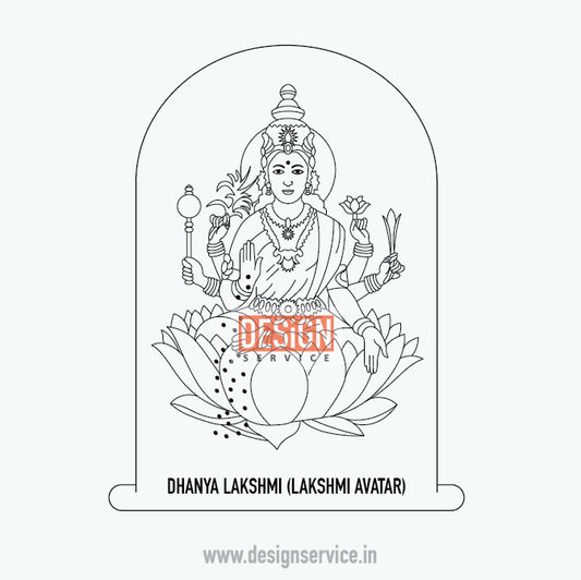 Engraving Design Dhanya Lakshmi (Lakshmi Avatar) Ashtalakshmi