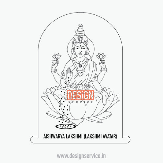 Engraving Design Aishwarya Lakshmi (Lakshmi Avatar) Ashtalakshmi