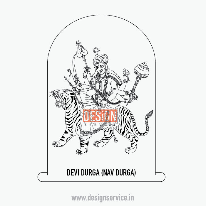 Engraving Design Devi Durga (Mata Sheravali) Nav Durga