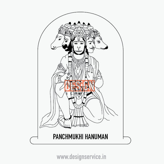 Engraving Design Panchmukhi Hanuman