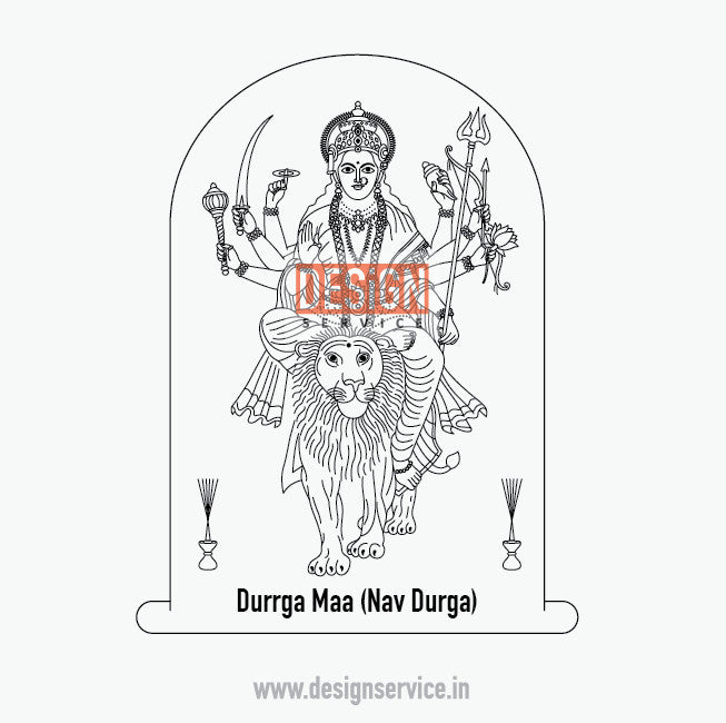 Engraving Design Durga Maa (Nav Durga)