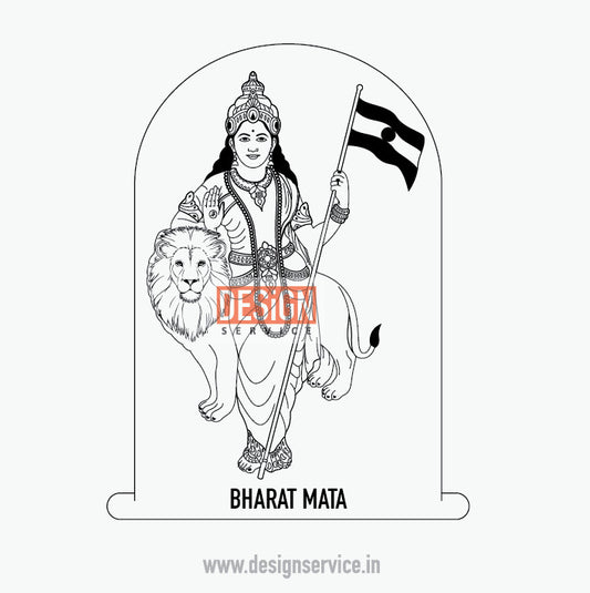 Engraving Design Bharat Mata (Maa Bharti)