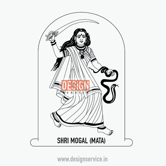 Engraving Design Shri Mogal Maa (Mata)