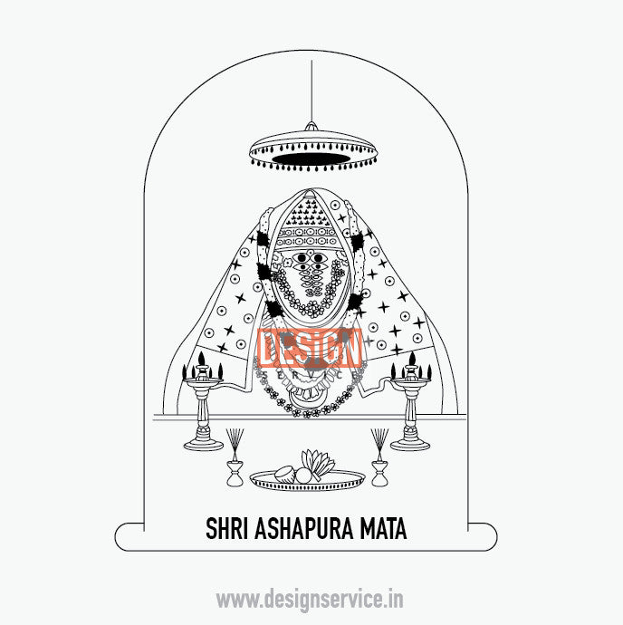 Engraving Design Shri Ashapura Mata