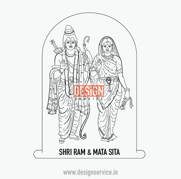 Engraving Design Shri Ram & Mata Sita