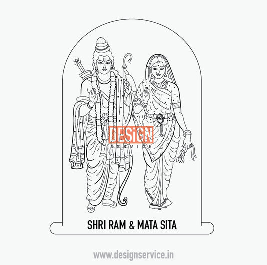 Engraving Design Shri Ram & Mata Sita