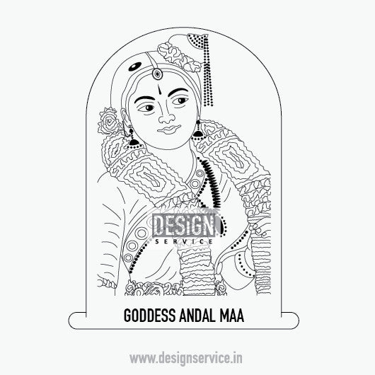 Engraving Design Goddess Andal Maa