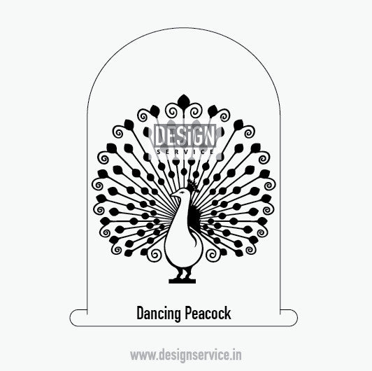 Engraving Design Dancing Peacock