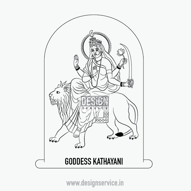 Engraving Design Goddess Kathayani