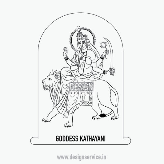 Engraving Design Goddess Kathayani