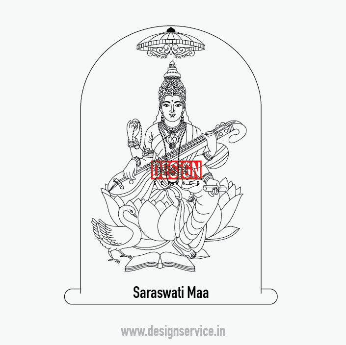 Engraving Design Saraswati Maa