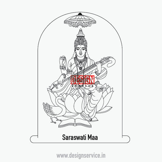 Engraving Design Saraswati Maa