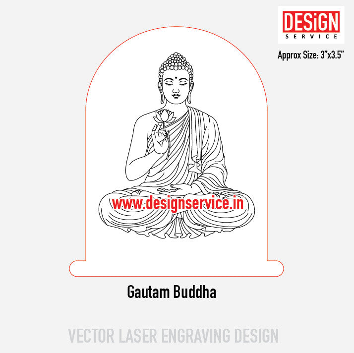 Gautam Buddha Engraving Design