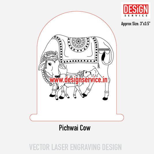 Pichwai Cow Engraving Design