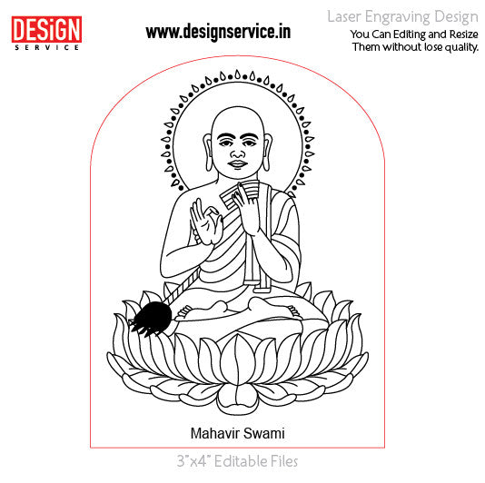 Engraving Design Mahavir Swami Jain
