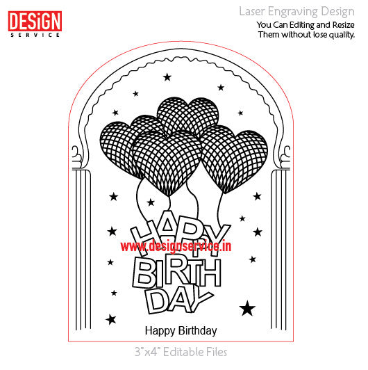 Engraving Design Happy Birthday