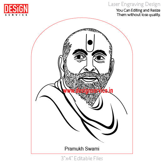 Engraving Design Pramukh Swami