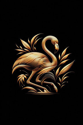 Ai Photo Golden Flamingo Bird