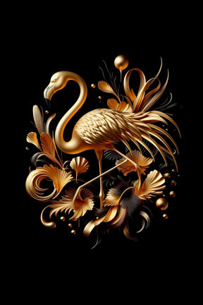 Ai Photo Golden Flamingo Bird