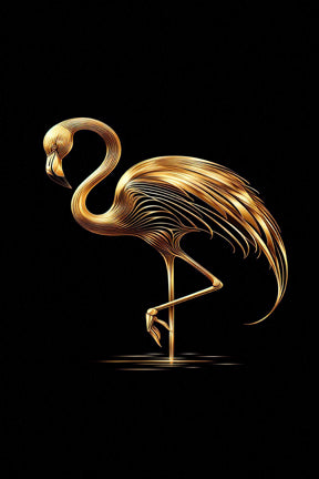 Ai Photo Golden Flamingo Bird