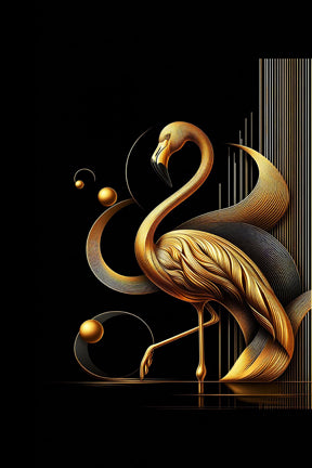 Ai Photo Golden Flamingo Bird