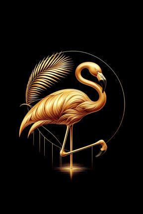 Ai Photo Golden Flamingo Bird