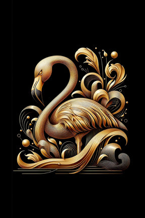 Ai Photo Golden Flamingo Bird