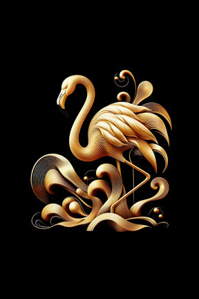 Ai Photo Golden Flamingo Bird